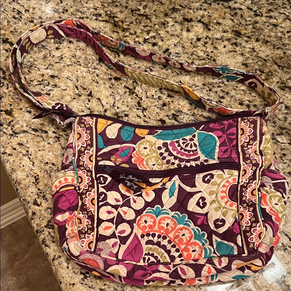 Vera Bradley Purple and Orange Crossbody Bag